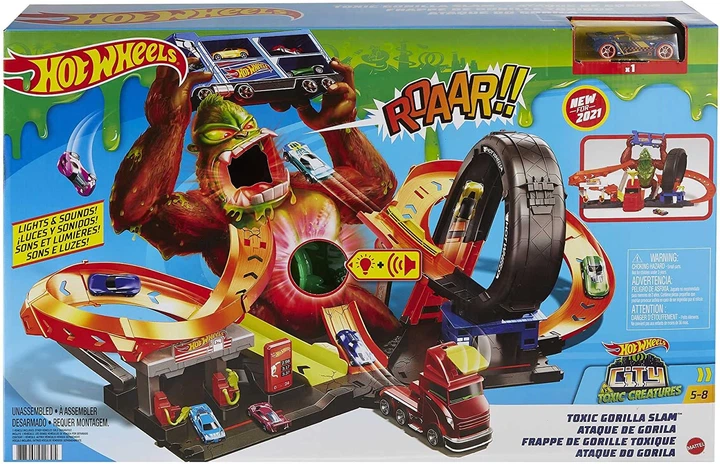 Трек Хот Вилс Атака Токсичной Гориллы на Заправку Hot Wheels Toxic