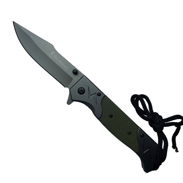 Тактический складной нож Browning FA45 зеленый полуавтоматический выкидной нож - изображение 1