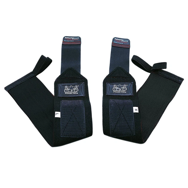 Кистевые бинты Grip Power Pads Wrist Wraps Jet Black (45 см, две петли
