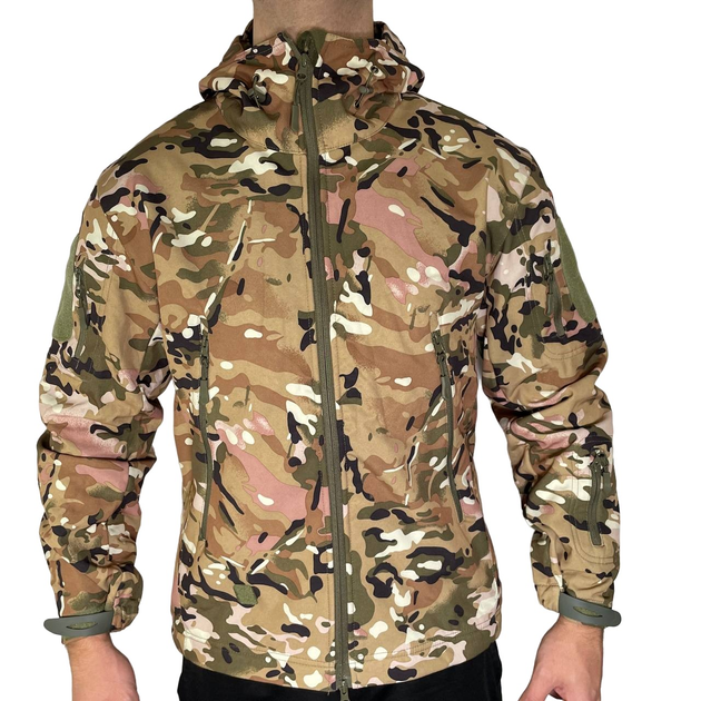 Військова тактична зимова куртка Softshell мультикам ХXXL - зображення 1