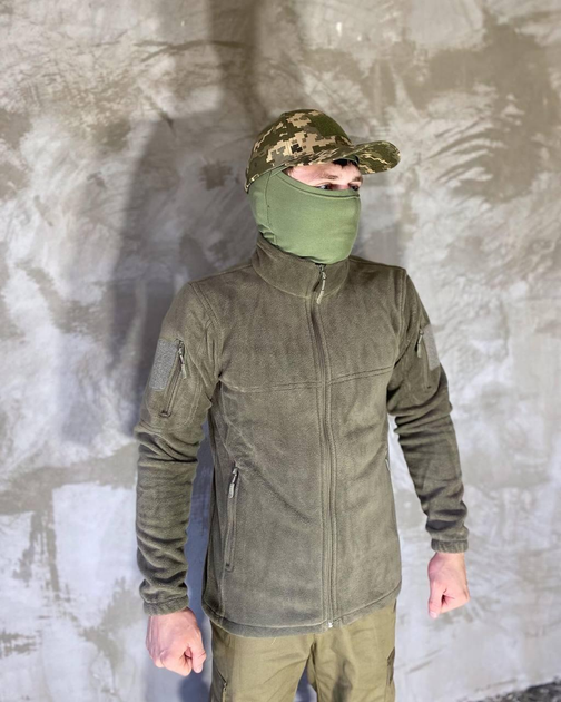Армейская Кофта флисовая VOGEL карманы на рукавах Цвет оливковый L - изображение 1
