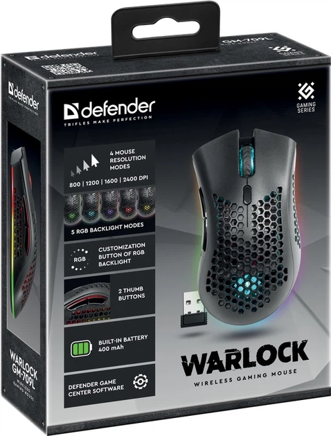 Миша Defender Warlock GM-709L RGB Wireless Black (4714033527095) - зображення 8