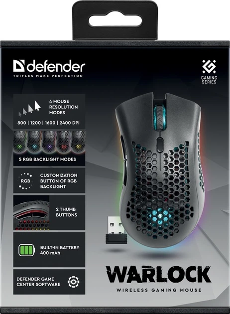 Миша Defender Warlock GM-709L RGB Wireless Black (4714033527095) - зображення 9