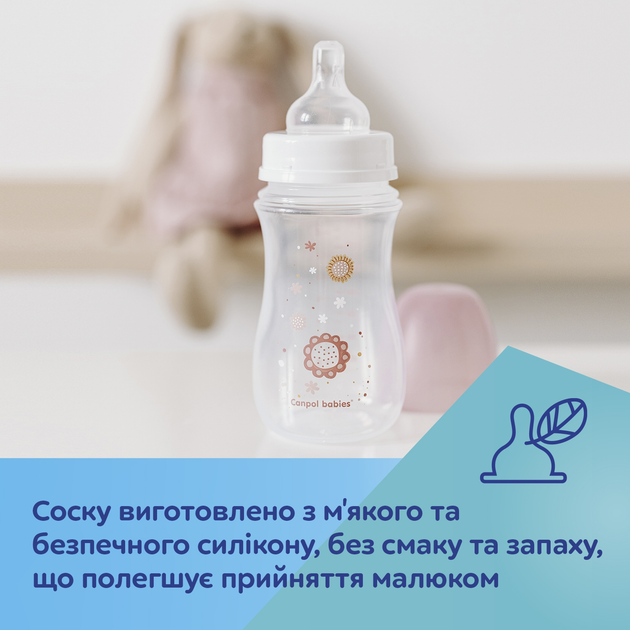 Пляшка антиколькова Canpol Babies EasyStart Newborn baby з широким отвором 240 мл (35/217_pin) (5901691813168) - зображення 10