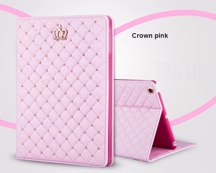 Чехол LuxuryFlip для Apple iPad 8, 2020 (10.2" экран) с короной Pink ...