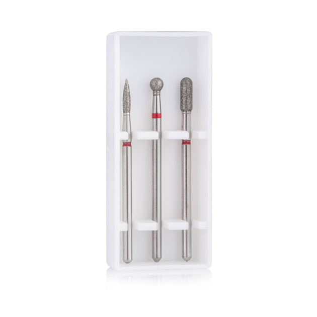 Стартовый набор фрез Nail Drill Set-2 Red для тонкой кутикулы (3 фрезы ...