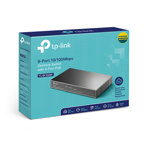Коммутатор TP-Link TL-SF1008P 8-port 10/100M PoE Switch 8 10/100M RJ45 ports including 4 PoE ports - Фото 2 Коммутатор TP-Link TL-SF1008P 8-port 10/100M PoE Switch 8 10/100M RJ45 ports including 4 PoE ports - изображение 2