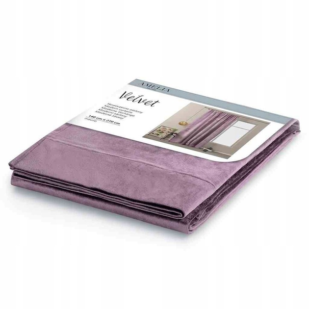 Штора блек-аут AmeliaHome Velvet 140 х 270 см (4251758670052) бузковий оксамит - изображение 2