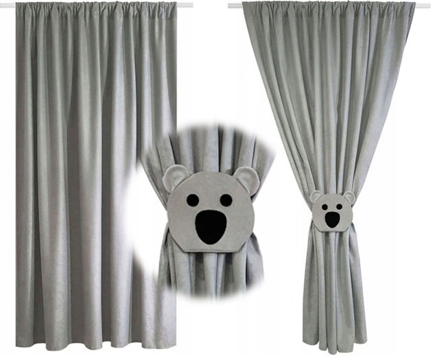 Штори для дитячої кімнати Eseli Grafit Koala 145 х 160 см (13163069028) графіт, 2шт - изображение 3