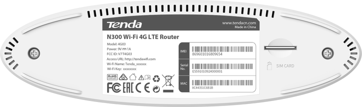 4G WI-FI-роутер Tenda 4G03 White - зображення 3
