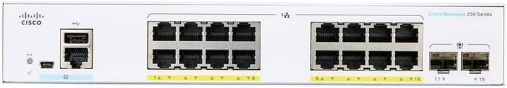 Комутатор Cisco CBS250-16P-2G-EU - зображення 1