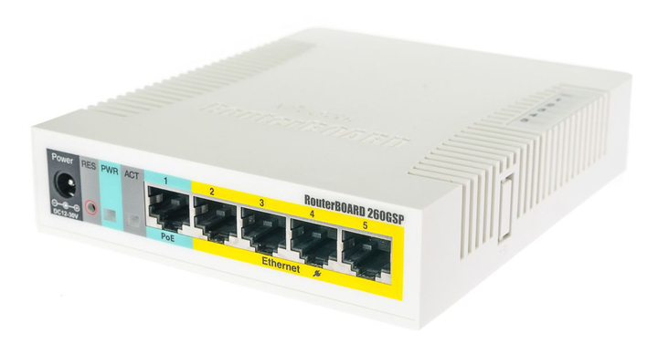 Przełącznik MikroTik RB260GSP (CSS106-1G-4P-1S) - obraz 1