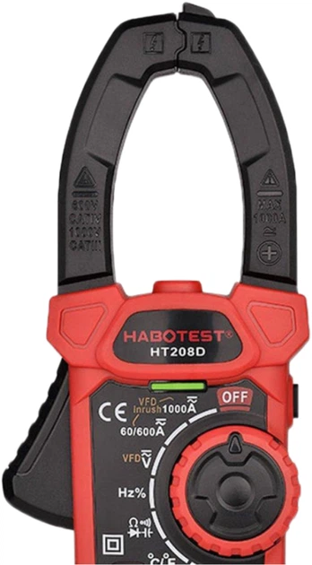Miernik cęgowy HABOTEST DC1000V/1000A, AC750V/1000A (HT208D) - obraz 2