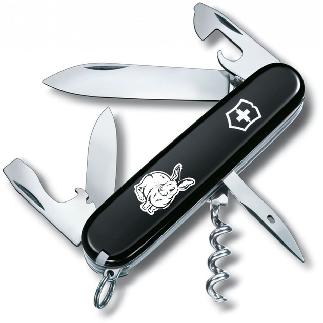 Складаний ніж Victorinox SPARTAN ZODIAC Чорний Водяний Кролик білий. 1.3603.3_Z2030u - зображення 1