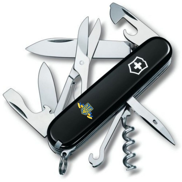 Складной нож Victorinox CLIMBER UKRAINE Герб Украины с лентой 1.3703.3_T1010u - изображение 1