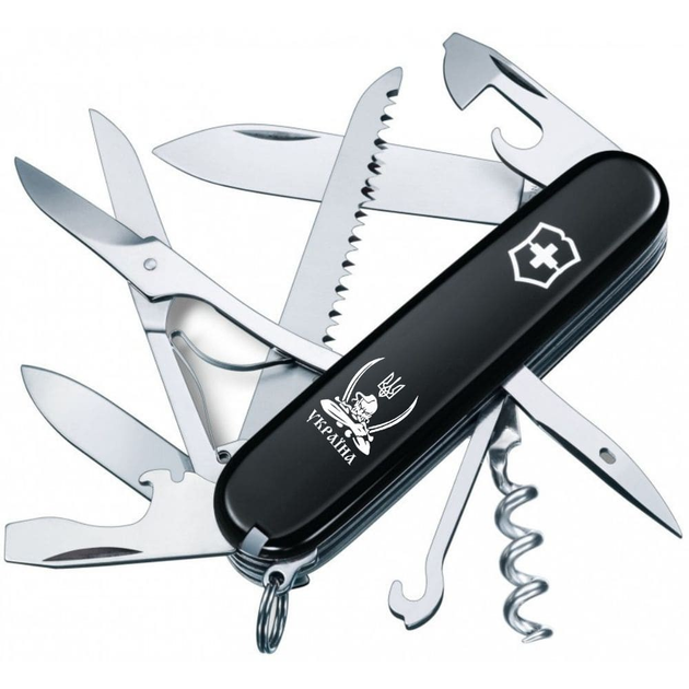 Складаний ніж Victorinox HUNTSMAN UKRAINE Козак із шаблями біл. 1.3713.3_T1110u - зображення 1