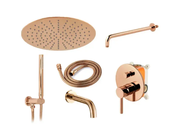 Душова система REA LUNGO ROSE GOLD з виливом + BOX прихованого монтажу - зображення 3