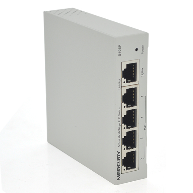 Коммутатор POE 48V Mercury S105P 4 портов POE + 1 порт Ethernet (Uplink ...