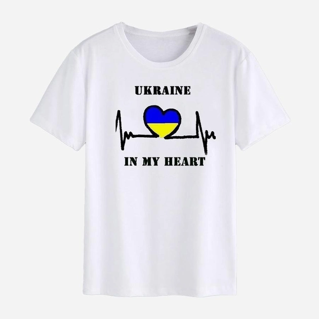 Акція на Футболка Love&Live Ukraine in my heart-2 LLP01597 M Біла від Rozetka