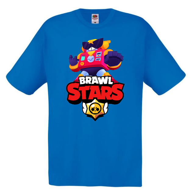 Футболка детская Бравл Старс Вольт (Brawl Stars Surge) голубая 128 см ...