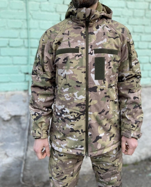 Куртка військова тактична демісезонна Софт Шелл Мультикам 56-58 - зображення 1