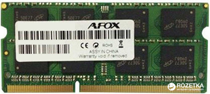 Оперативна пам'ять AFOX SODIMM DDR3-1600 8192MB PC3-12800 (AFSD38BK1P) - зображення 1