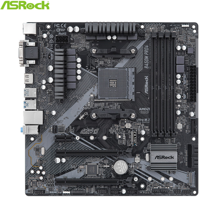 Материнська плата ASRock B450M Pro4 R2.0 (sAM4, AMD B450, PCI-Ex16) - зображення 2