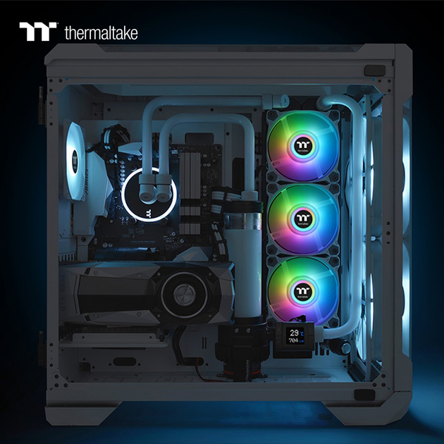 Набір вентиляторів Thermaltake Pure Duo 12 ARGB Sync Radiator Fan (2-Fan Pack) White (CL-F097-PL12SW-A) - зображення 6