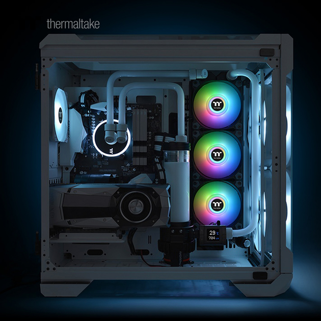 Zestaw wentylatorów Thermaltake Pure Duo 14 ARGB Sync Radiator Fan (2-Fan Pack) Black (CL-F116-PL14SW-A) - obraz 6