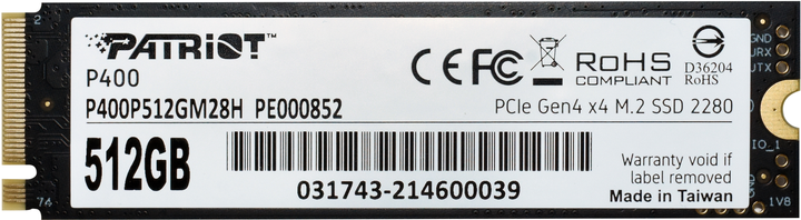 Dysk SSD Patriot P400 512GB M.2 2280 NVMe PCIe 4.0 x4 TLC (P400P512GM28H) - obraz 5