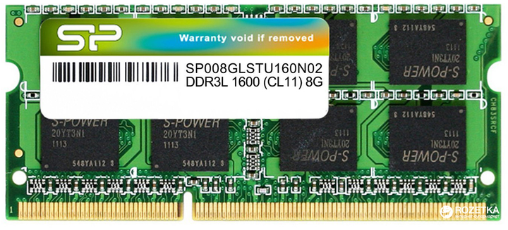 RAM Silicon Power SODIMM DDR3L-1600 8192MB PC3-12800 (SP008GLSTU160N02) - obraz 1