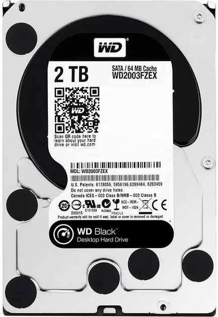 Жорсткий диск Western Digital Black 2TB 7200rpm 64MB WD2003FZEX 3.5 SATA III - зображення 1