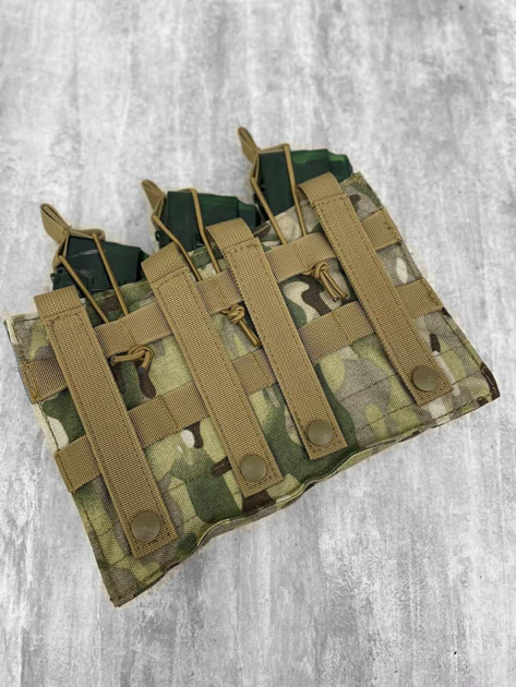 Подсумок тройной для магазина АК Multicam Elite - изображение 2