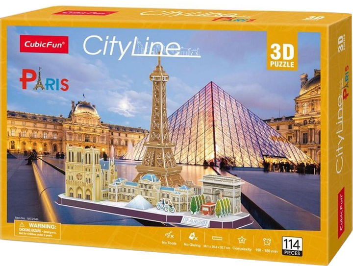3D-пазл CubicFun City Line Paris (MC254h) (6944588202545) - зображення 1