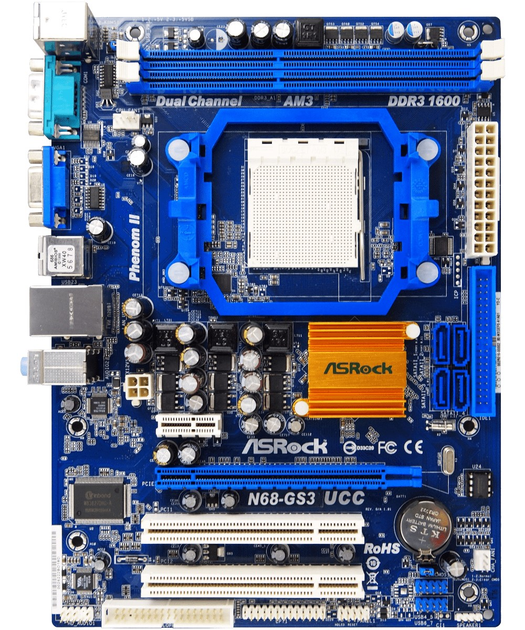 Материнская плата Socket AM3 ASRock N68-GS3 UCC ( sAM3, DDR3, Чипсет ...