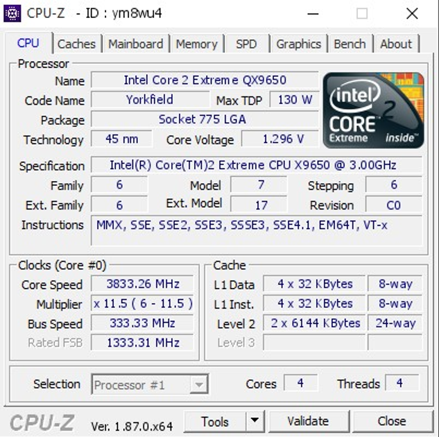 Процессор INTEL Core 2 QUAD EXTREME QX9650 LGA775 3.0 GHz/ 12 MB/ 1333 ...