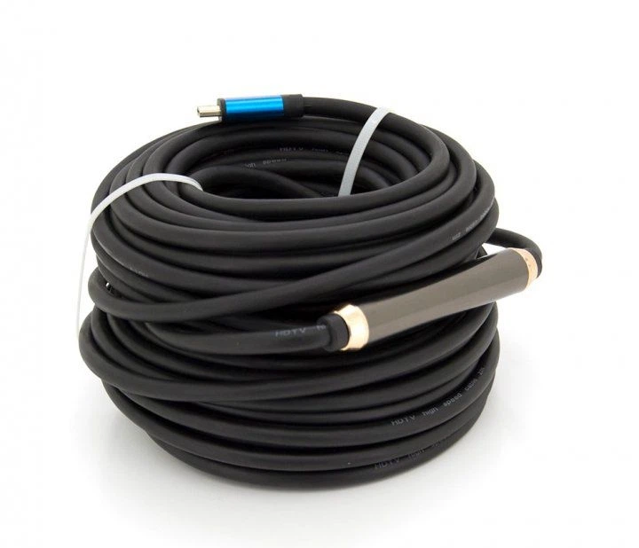 Кабель Merlion HDMI-HDMI 4Kx2K Ultra HD, 15.0m, v2,0, круглий Black, конектор Blue, Blister-box, Q20 - Фото 2 Кабель Merlion HDMI-HDMI 4Kx2K Ultra HD, 15.0m, v2,0, круглий Black, конектор Blue, Blister-box, Q20 - зображення 2