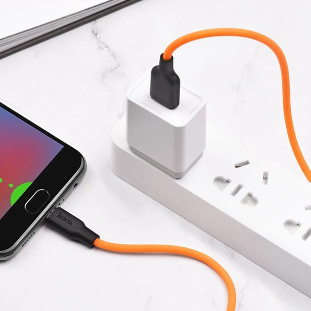 Кабель Hoco X21 Plus Silicone MicroUSB 1м. black/orange - Фото 3 Кабель Hoco X21 Plus Silicone MicroUSB 1м. black/orange - изображение 3