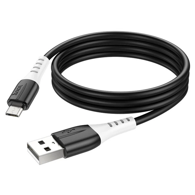Кабель HOCO X82 USB to Micro 2.4A, 1m, silicone, silicone connectors, Black - Фото 1 Кабель HOCO X82 USB to Micro 2.4A, 1m, silicone, silicone connectors, Black - изображение 1