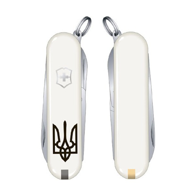 Ніж складаний швейцарський 58 мм/7 функцій Victorinox CLASSIC SD UKRAINE Тризуб. - зображення 1