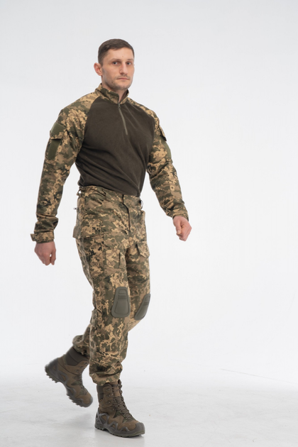 Тактичний військовий костюм штани з наколінниками та убакс ріп-стоп піксель M - зображення 1