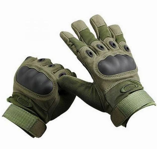 Перчатки Полнопалые Тактические /Военные с Закрытыми Пальцами Зеленые (Олива) ( M ) - изображение 1