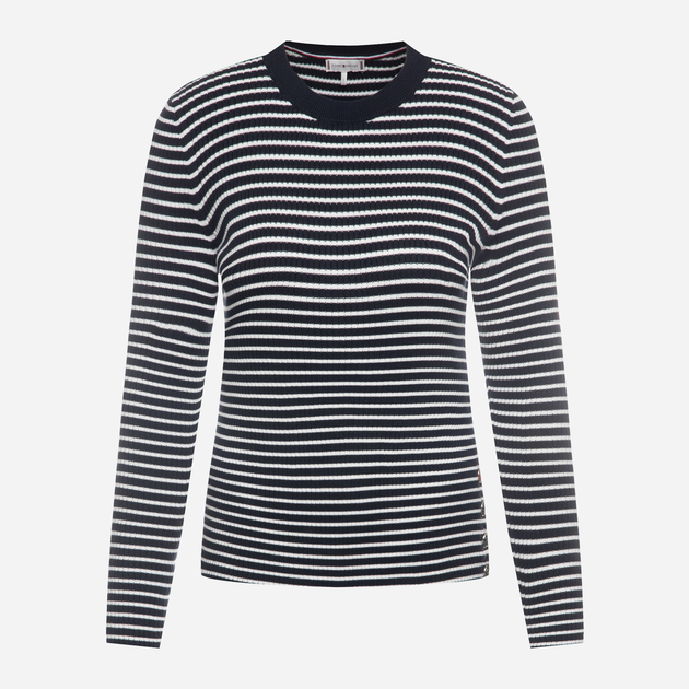 Sweter damski bawełniany Tommy Hilfiger Joelle C-Nk Swtr WW0WW27018 L Granatowy (8719861240457) - obraz 8