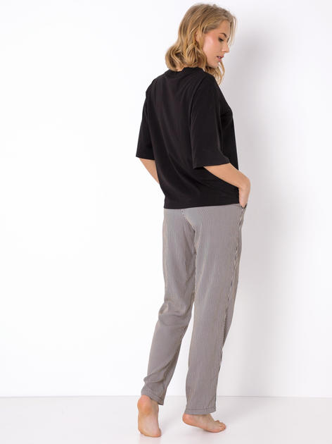 Piżama (t-shirt + spodnie) Aruelle Beth pajama long S Black/Grey (5904541433325) - obraz 2