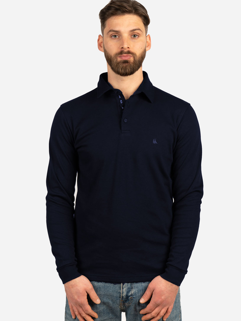 Koszulka polo męska z długim rękawem Vela Blu V22012N-663 XL Ciemnogranatowa (2000381900065) - obraz 1