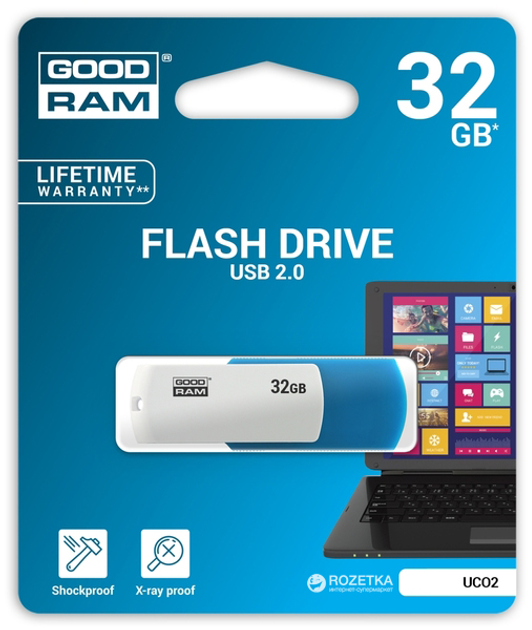 Флеш пам'ять USB Goodram Colour 32GB Blue-Green (UCO2-0320MXR11) - зображення 3