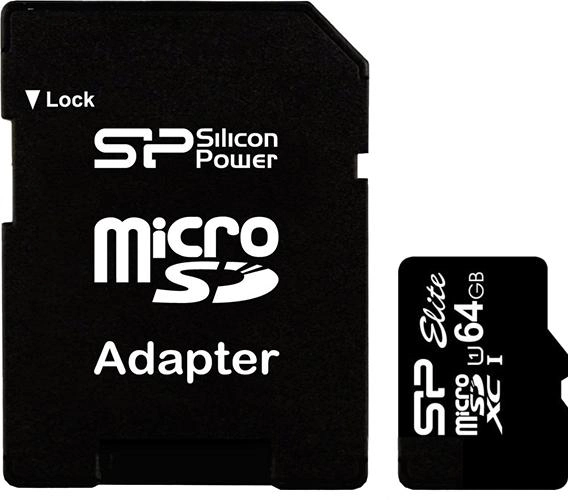 Silicon Power microSDXC 64 GB Class 10 UHS-I Elite + ad (SP064GBSTXBU1V10SP) - зображення 1