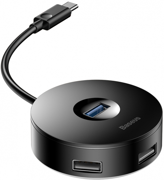 Adapter Baseus Round Box USB Type-C - USB 3.0/ 3 x USB 2.0/ microUSB Czarny (CAHUB-G01) - obraz 2