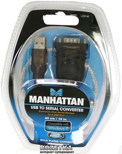 Adapter Manhattan USB A - COM (RS232) 45 cm (205146) - obraz 2