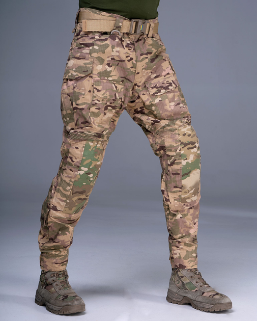 Тактические штурмовые штаны UATAC Gen 5.2 S Мультикам Степь с наколенниками - изображение 1